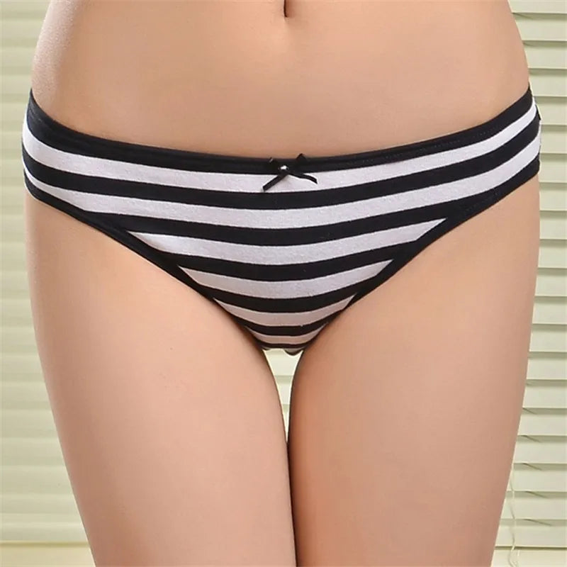 Striped Underwear Plus Size Seamless Panties Cotton Lingerie 3 pcs/lot