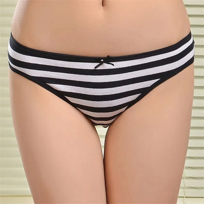 Striped Underwear Plus Size Seamless Panties Cotton Lingerie 3 pcs/lot