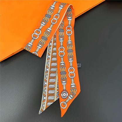 Zebra In Flowers Scarf Luxury Silk Scarf Hair Headband Foulard Skinny Scarves