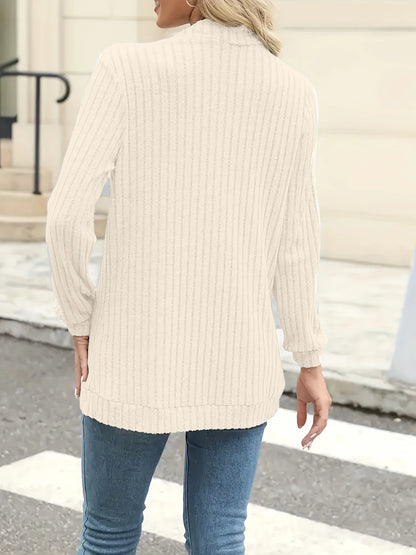 Stripe brushed cardigan jacket