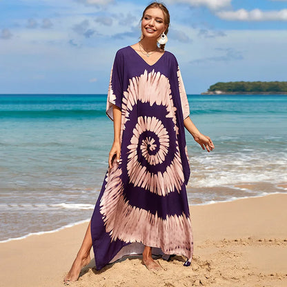 Swimsuit Kaftans Beach Cover Ups Colorful Outfits Dress