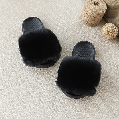Warm Home Classic Versatile Soft Bottom Causal Fur Slippers