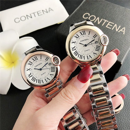 Luxury Quartz Elegant Calendar Display Ladies Stainless Steel Watches