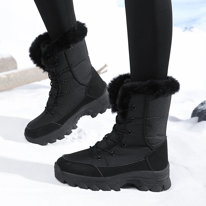 Winter Snow Waterproof Non-Slip Warm Northeast-Style Large Cotton  Boots