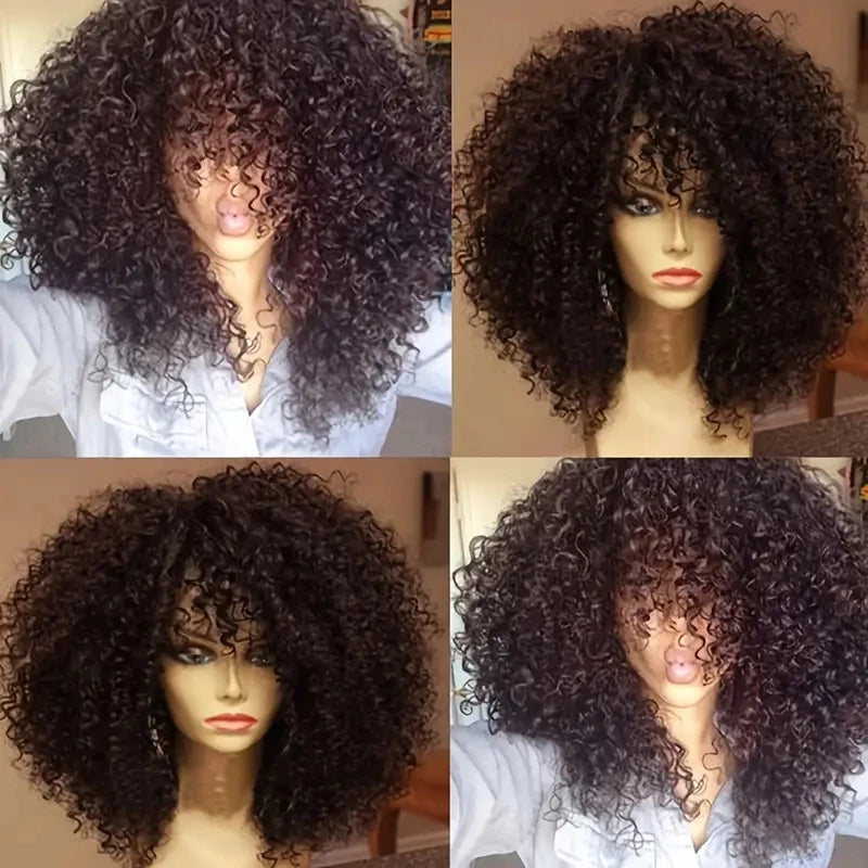 Afro Kinky Curly Soft Fluffy Hair Wigs