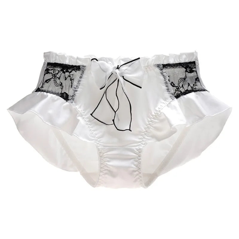 Milk Silk Smooth Cute Lovely Lace Lolita Ruffle Ribbon Bow Elasticity Underwear