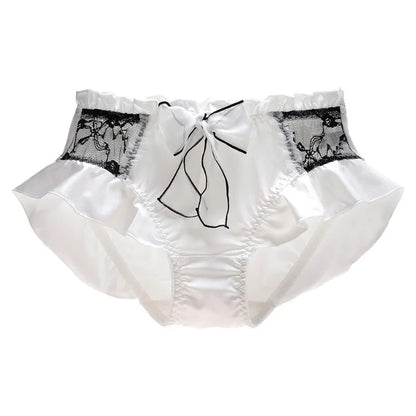 Milk Silk Smooth Cute Lovely Lace Lolita Ruffle Ribbon Bow Elasticity Underwear