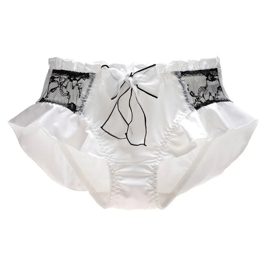 Milk Silk Smooth Cute Lovely Lace Lolita Ruffle Ribbon Bow Elasticity Underwear