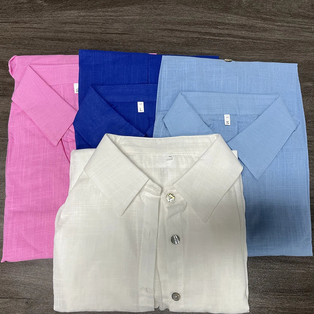 Elegant Long Sleeve Cotton Blouse