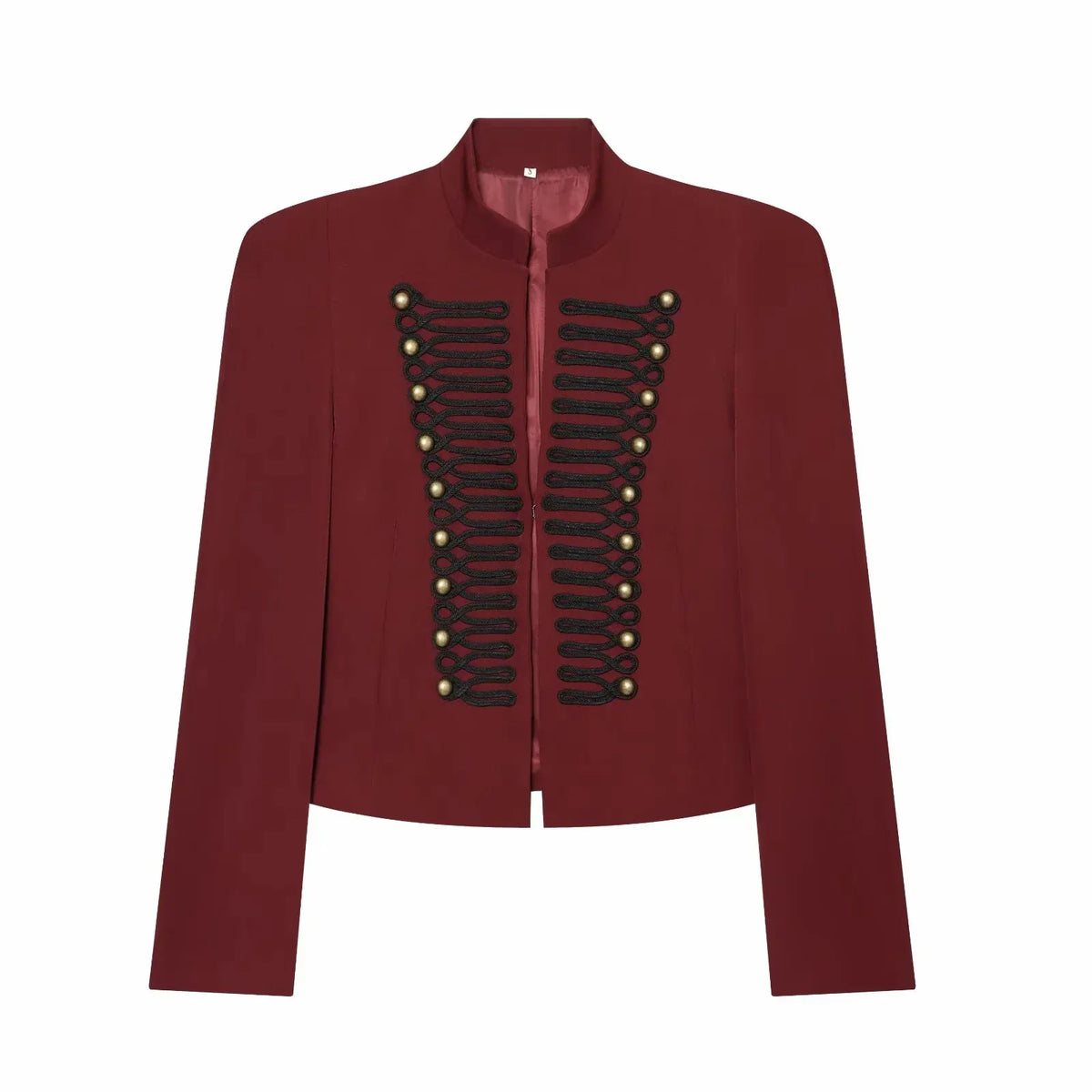 Slim Elegant Napoleon High Street Chic Shoulder Padded Jacket