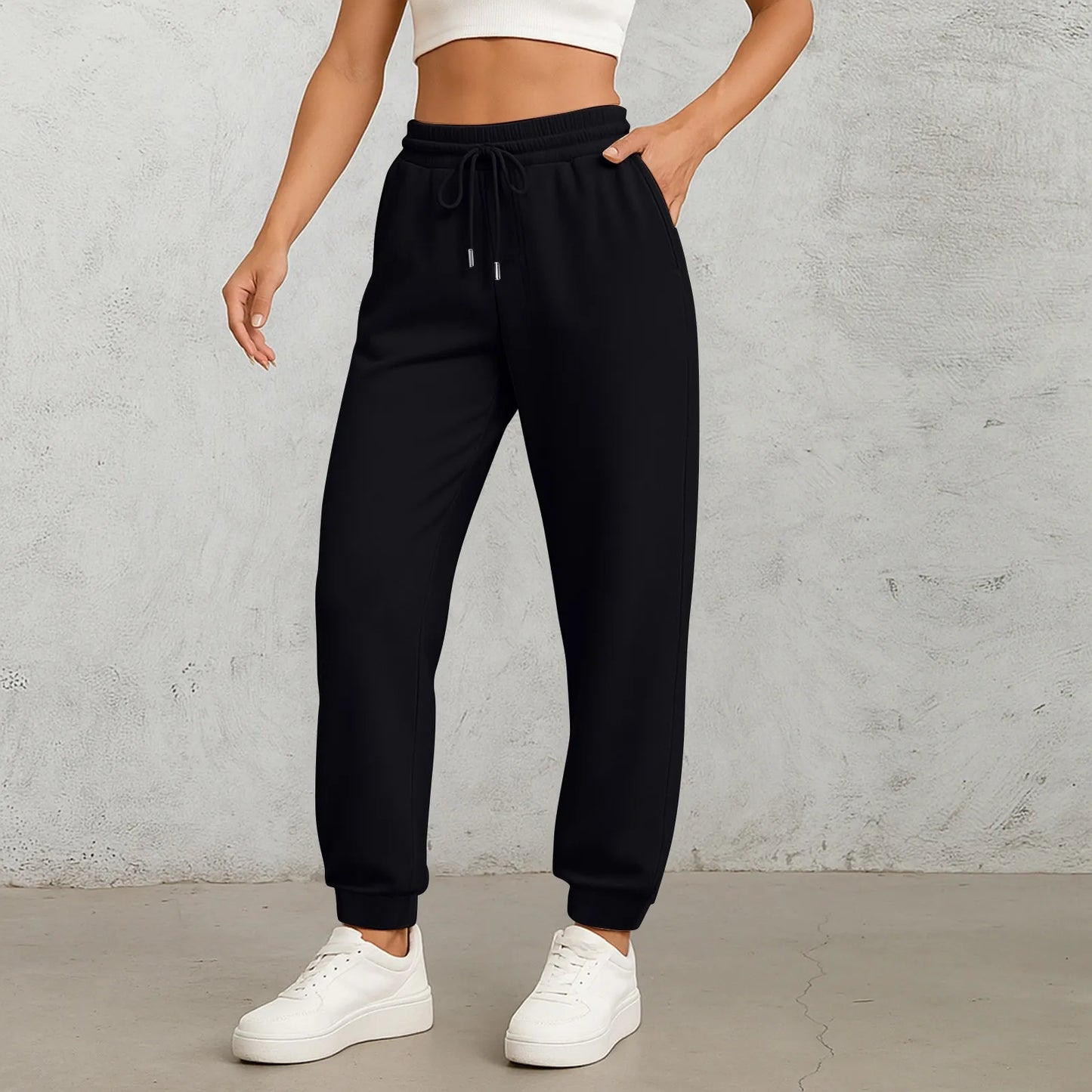 Straight Leg Elastic Waist Pants
