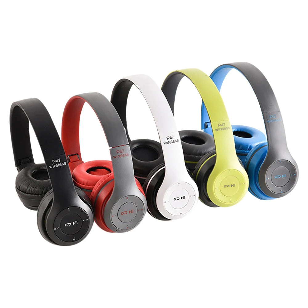 Stereo P47 Wireless Headphones Bluetooth 5.0 Earphones Foldable Bass Helmet