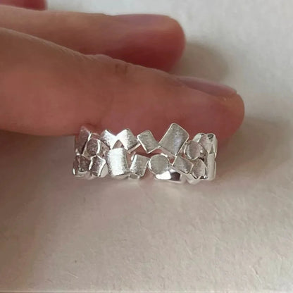 925 Sterling Silver Sparckling Moonstone Minimalist Handmade Ring