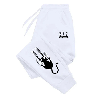 Sweatpants Cute Cat Print Pants Gym Sports Casual Tracksuit Trousers Jogging