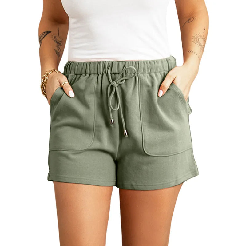 Casual high waist straight shorts