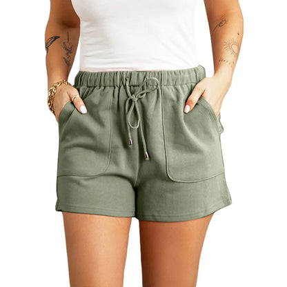 Casual high waist straight shorts