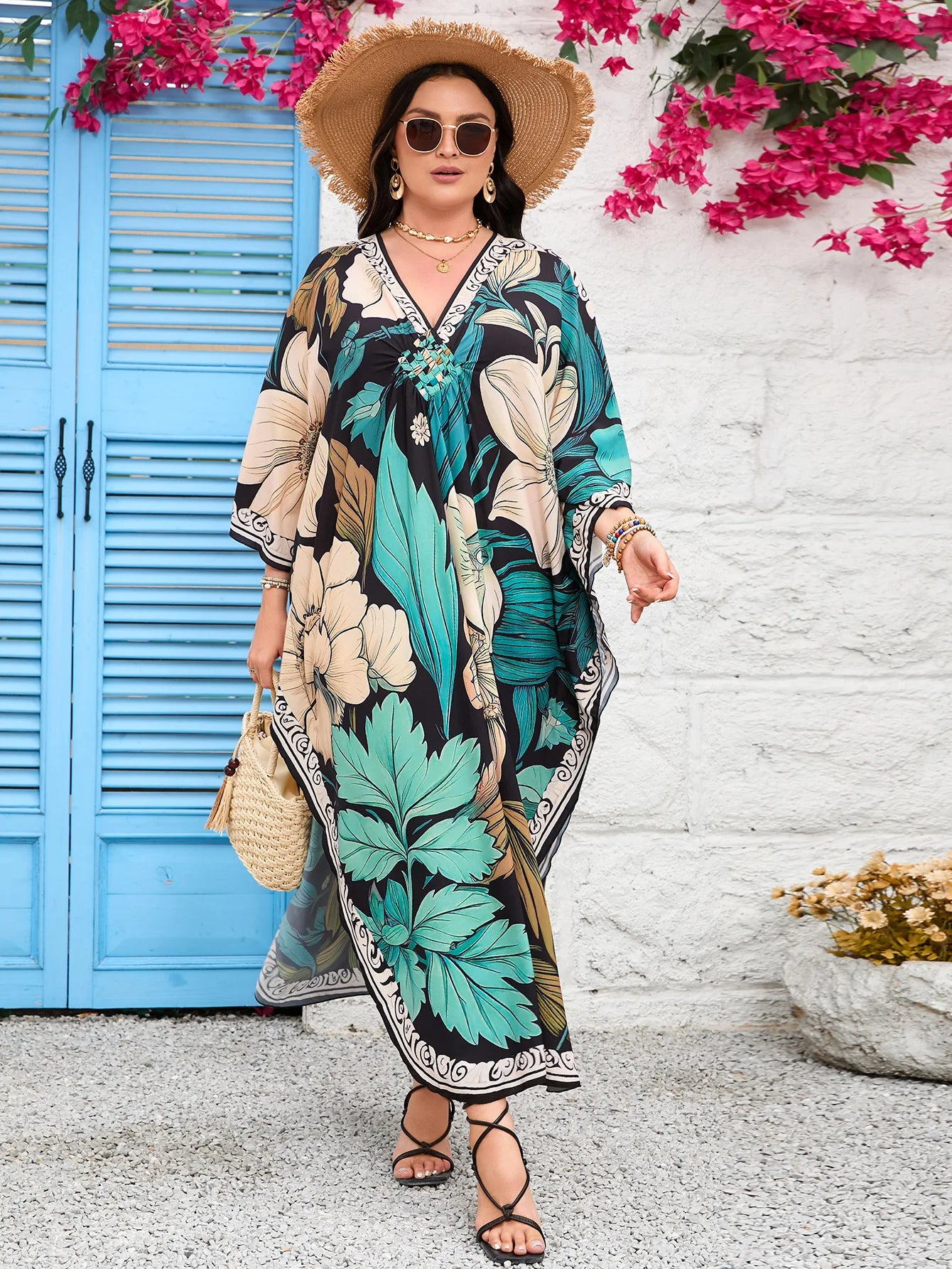 Stylish Caftans Plus Size Beach Cover Up Swimsuit Dresses