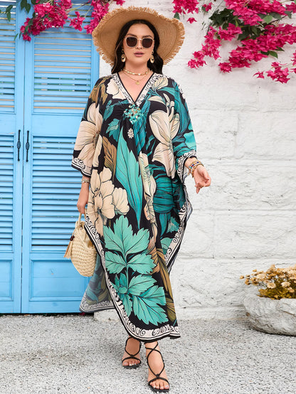 Stylish Caftans Plus Size Beach Cover Up Swimsuit Dresses