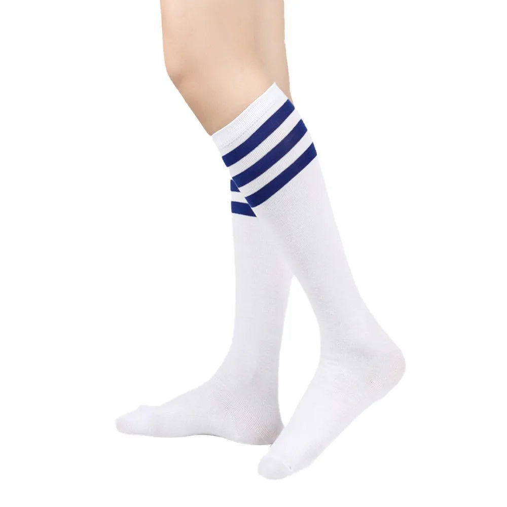 Black White Striped Long Sexy Over Knee Socks