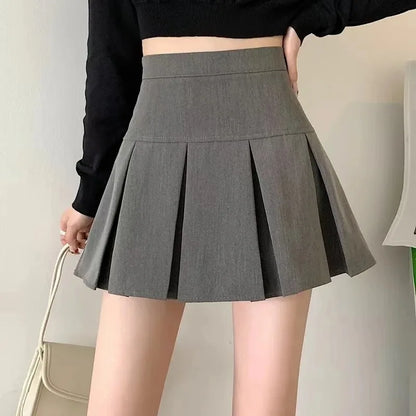 Falda coreana plisada gris