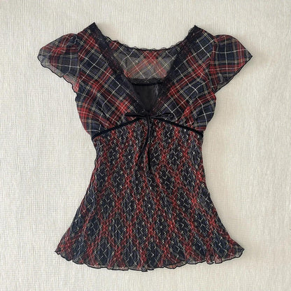 Pleated Tees Sexy Girl Slim Fit Tees Shirt