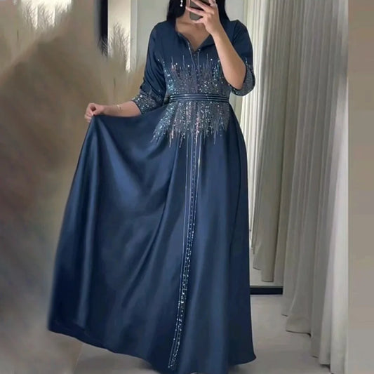 Middle East Moroccan Muslim Luxury Diamond Abaya