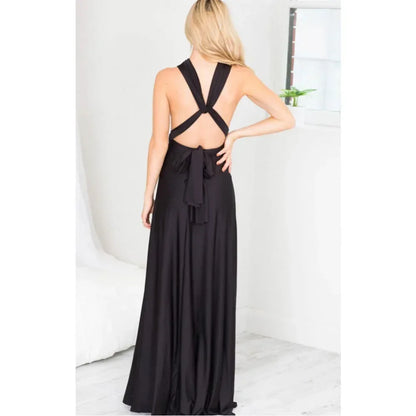 Multi-worn V-neck Vestidos De Fiesta Long Sexy Maxi Dress