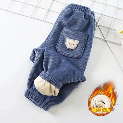 Warm Autumn Winter Thicken Cute Bear Casual Harem Pants