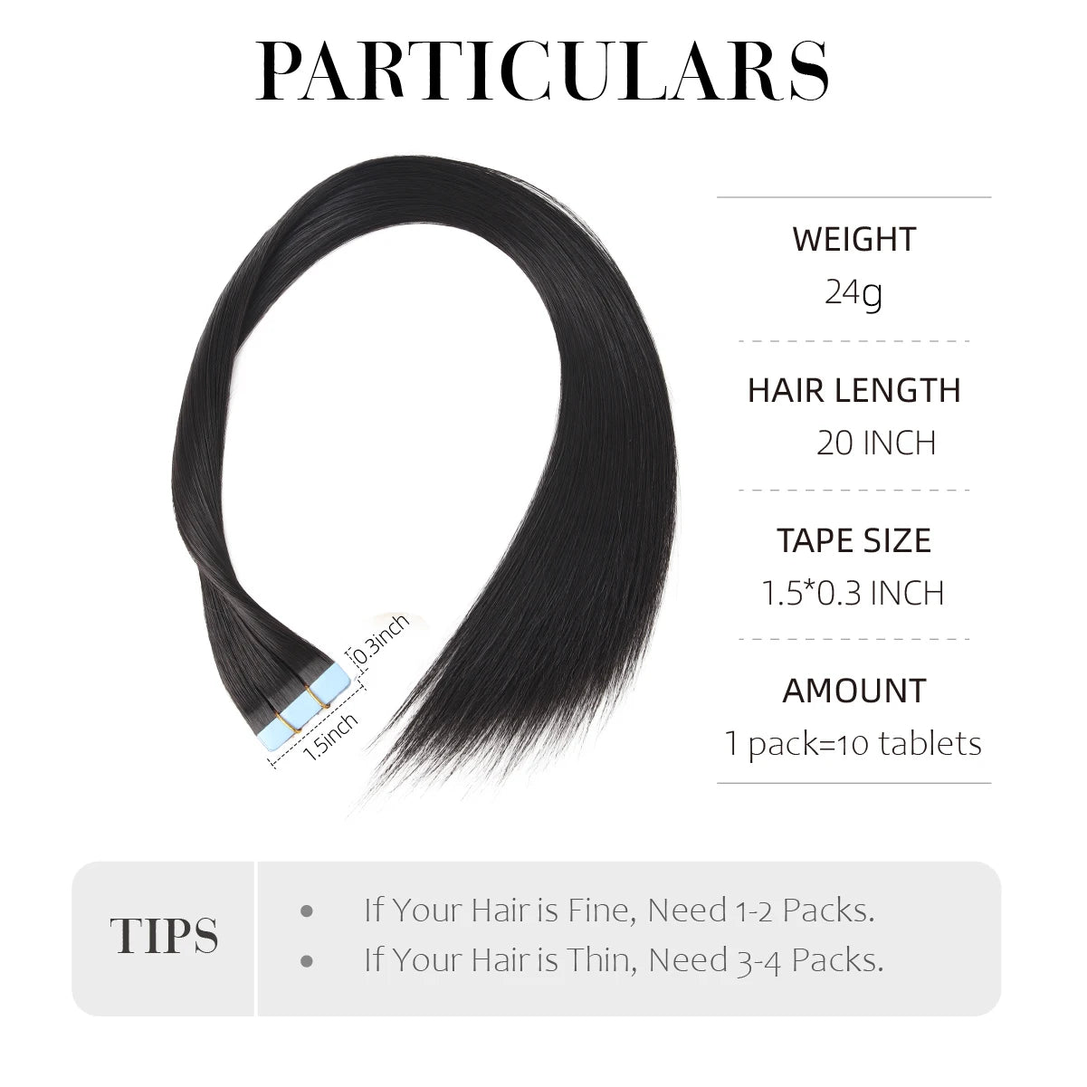 20Inch 10Pcs Tape In Hair Extensions