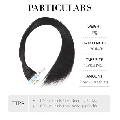 20Inch 10Pcs Tape In Hair Extensions