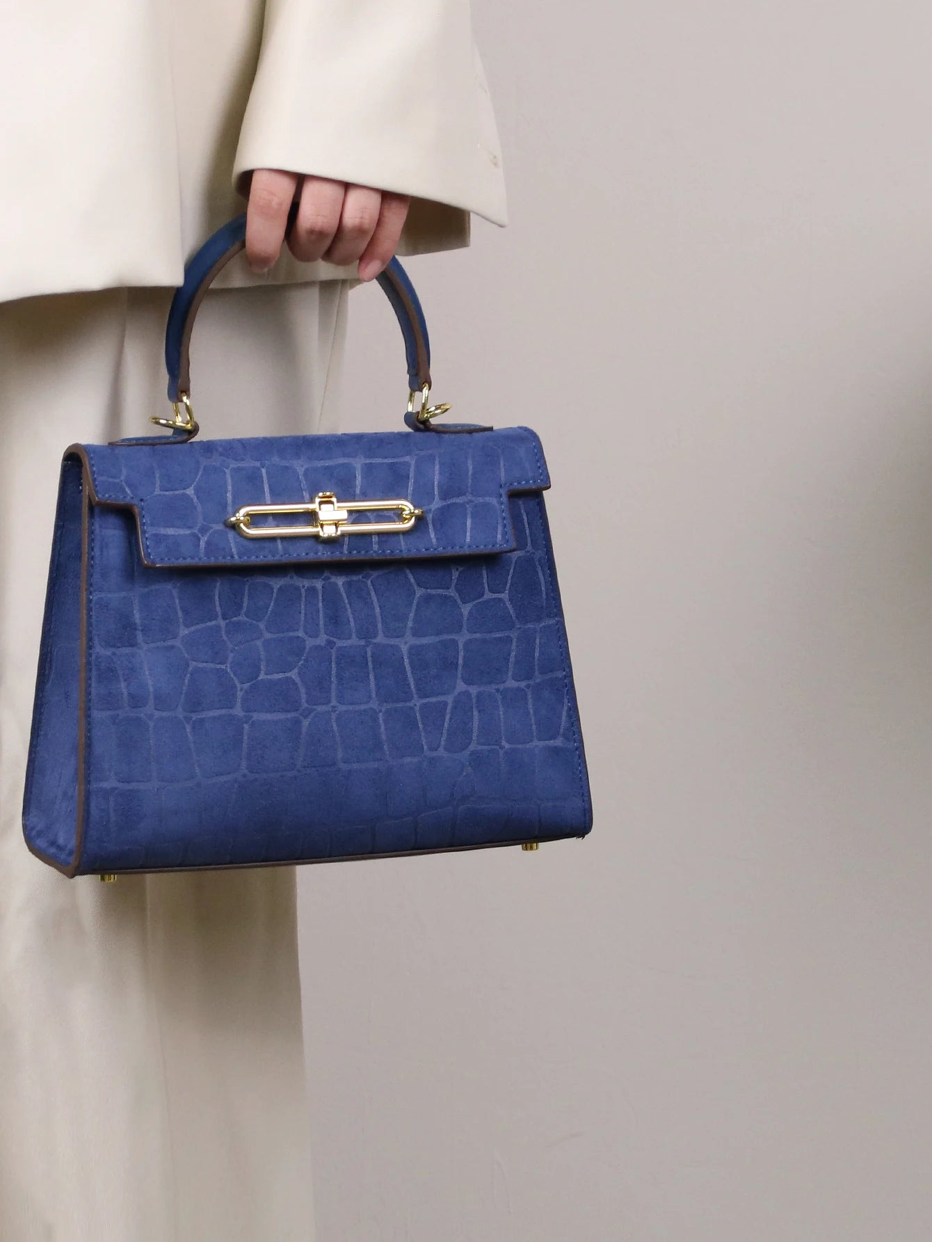 Frosted crocodile pattern high-end bag