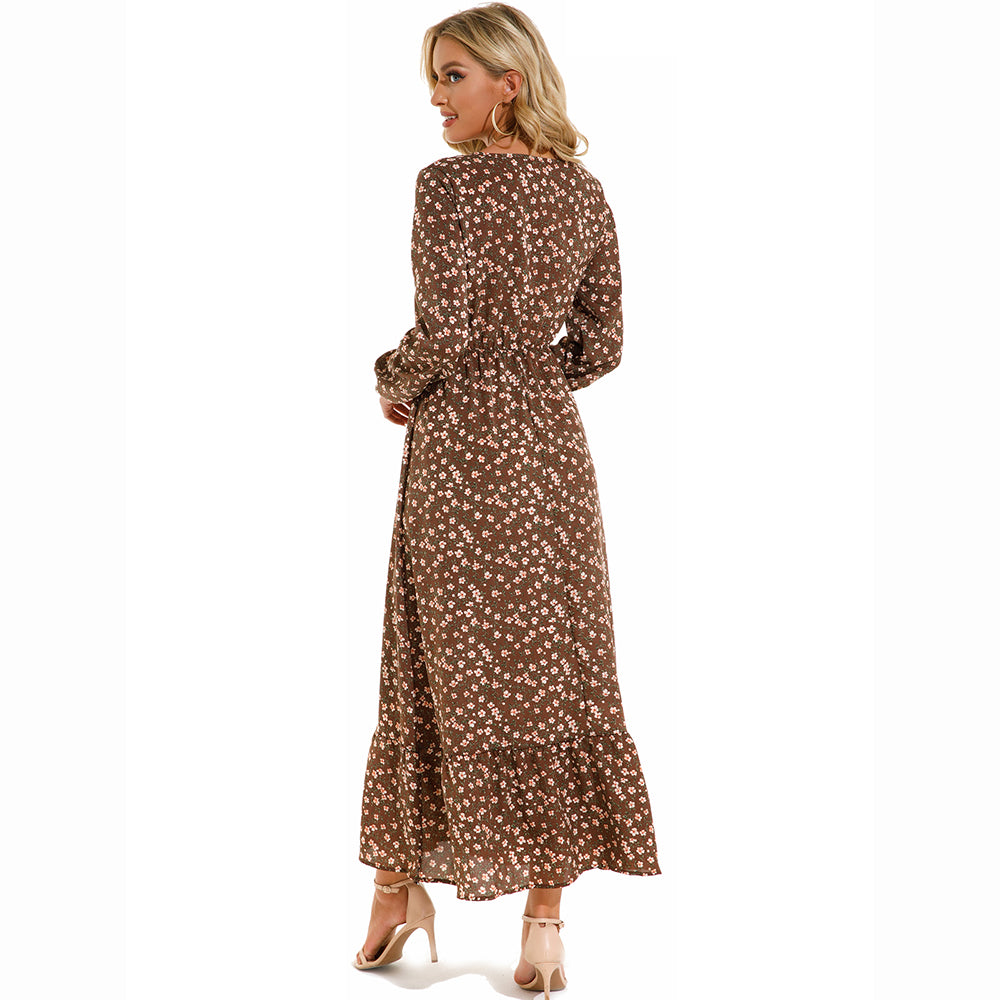 Maxi Bohemian Full Sleeve High Waist Chiffon Long Dress