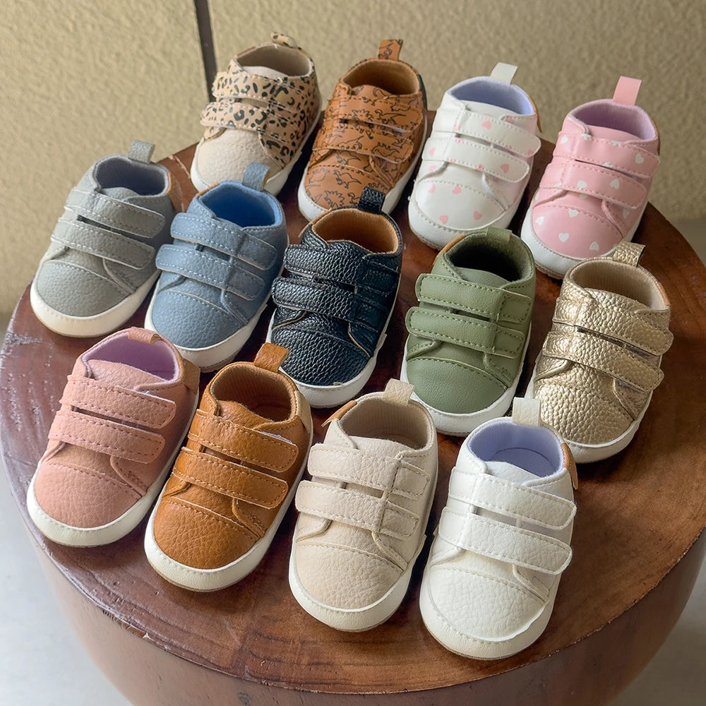 Leather Rubber Anti-slip Toddler First Walkers Shoes