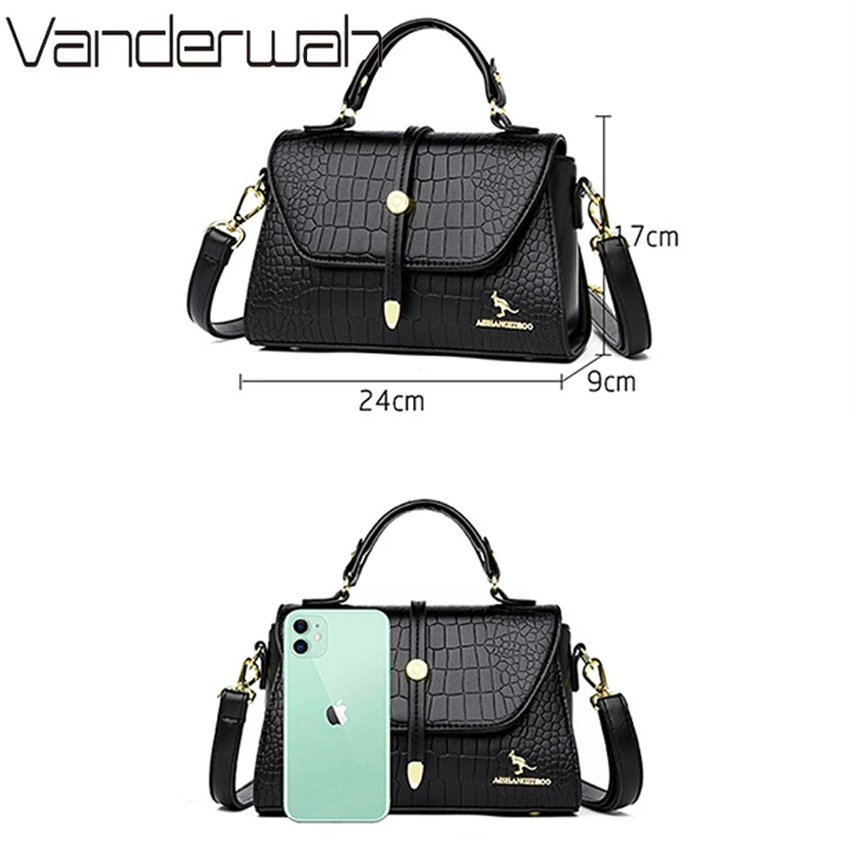 Crocodile Leather Crossbody Shoulder Messenger Sac Luxury Handbags