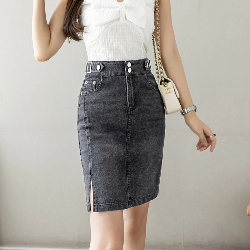 High Waist  Jeans Skirts Slim