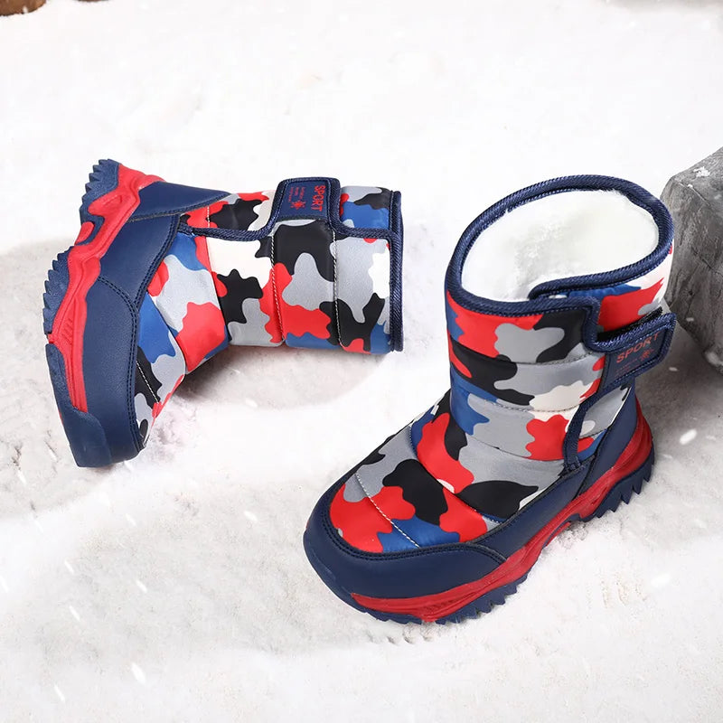 Winter Plush Waterproof Fabric Non-Slip Snow Boots