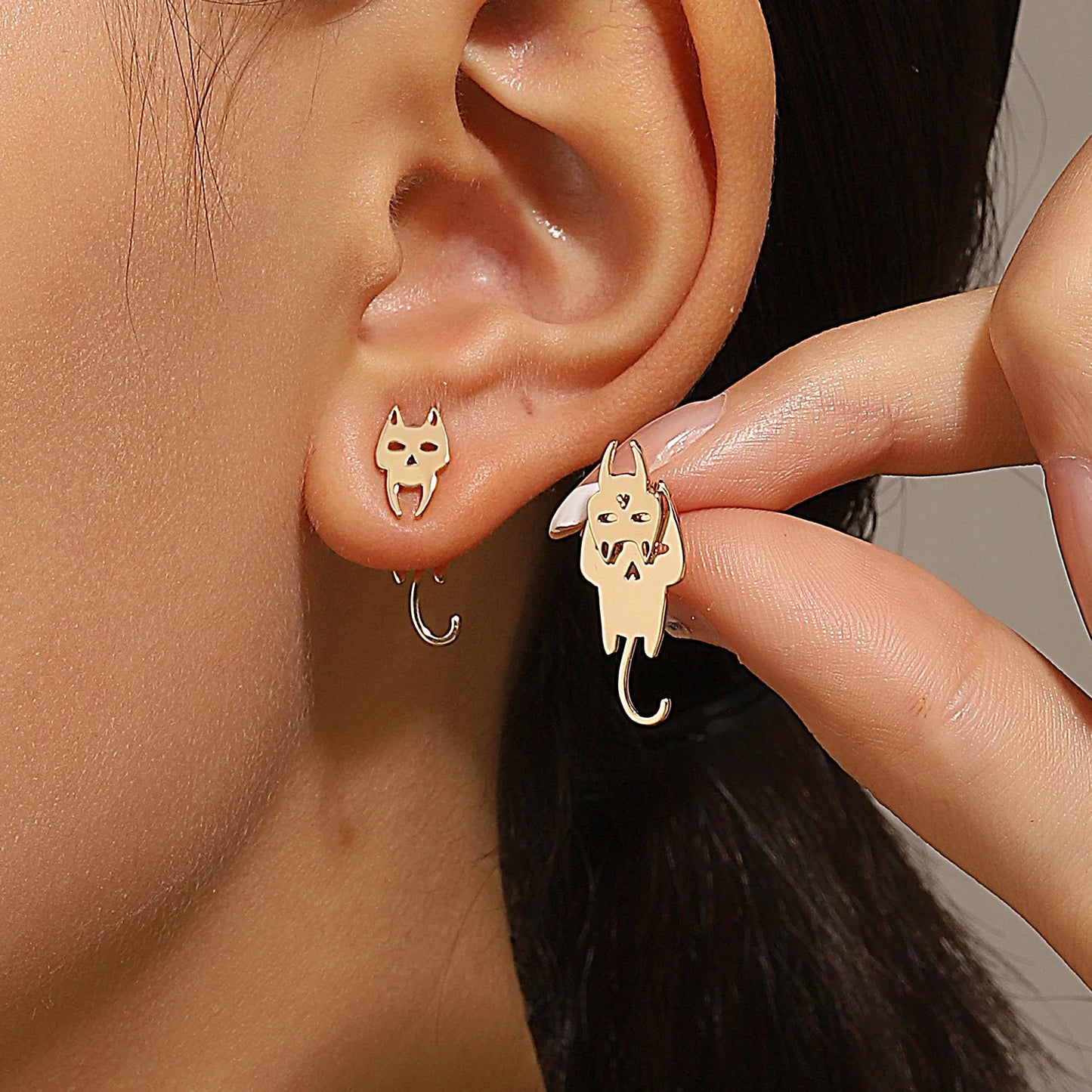 DANA Geometric Square Triangles Stud Earrings