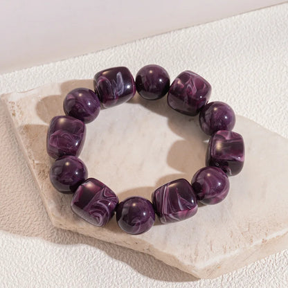 Acrylic Irregular Square Round Beaded Bracelet