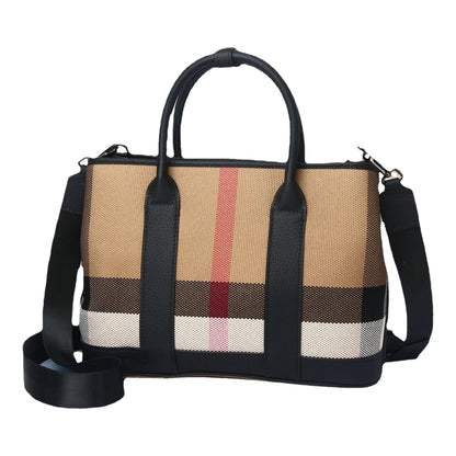High Capacity Leather Canvas Tote Bag