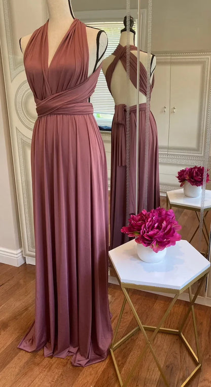 Rust Bridesmaid Dress Infinity Multiway Maxi Bridesmaid Dress