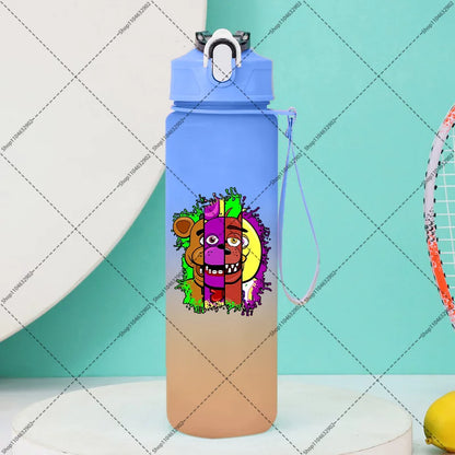 750ml FNAF Water Bottle with Straw Five Nights At Freddys Cartoon Anime