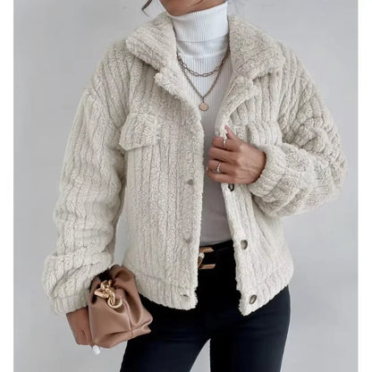 Rabbit plush coat lapel shirt plus plush plush coat