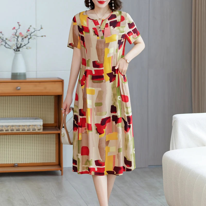 Bata informal de manga corta estilo boho, vestido largo