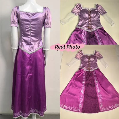 Tangled Rapunzel Long Hair Princess Cosplay Costume
