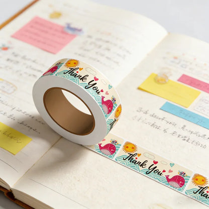 120pcs/Roll Rectangular Thank You Stickers Gift Sealing Stickers