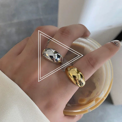925 Sterling Silver Retro Hollow Wave Punk Hiphop Bohemia Rings