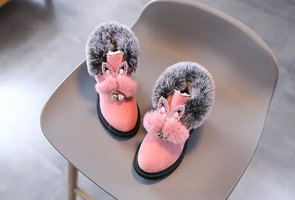 Winter Princess Snow Leather Soft Bottom Kids Boots