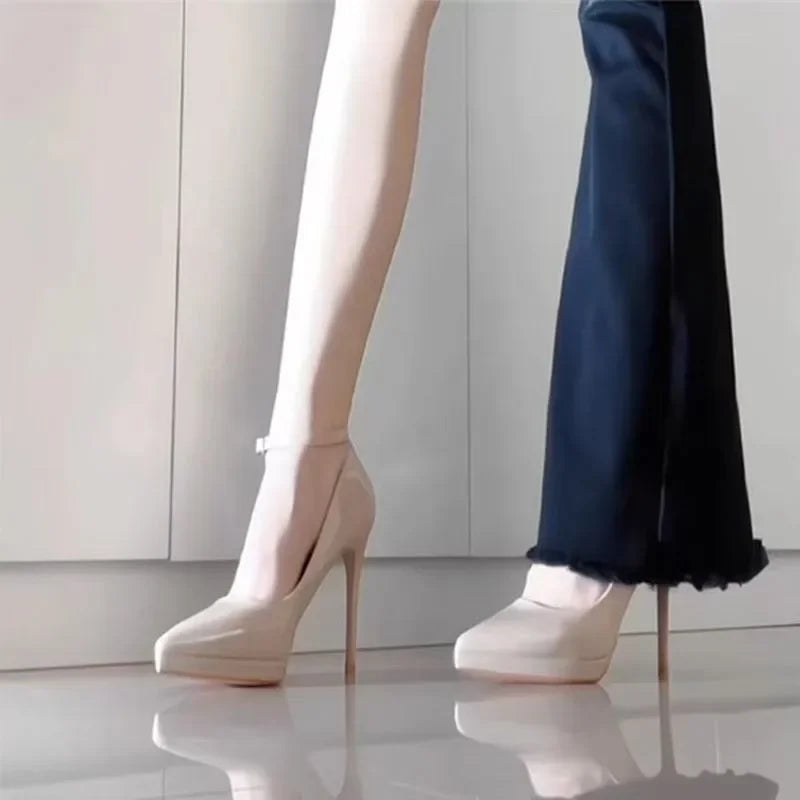 DANA Pearl Chain Leather Office Shoes