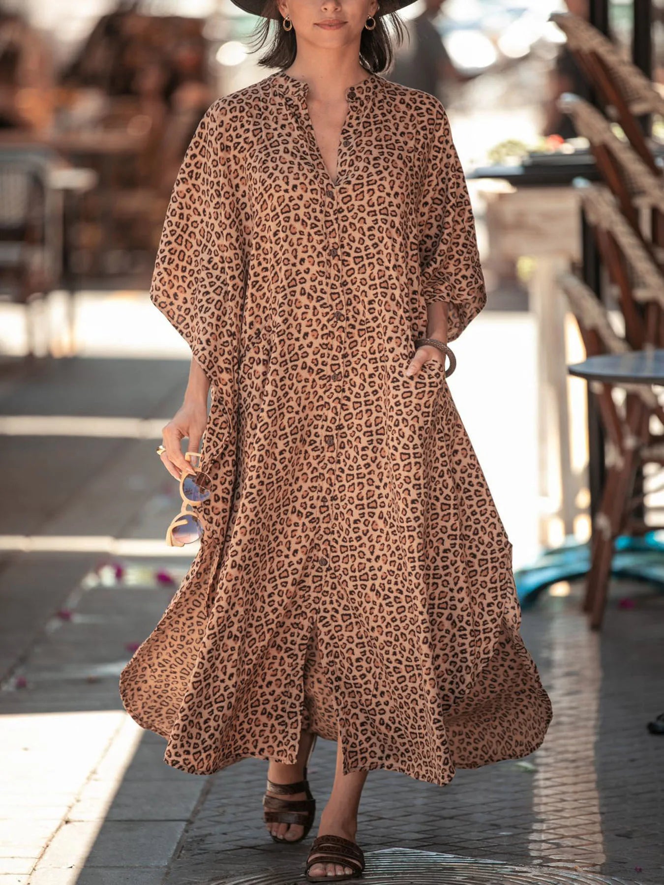 Bohemian Print Beach Cover-Up Kaftan Robe