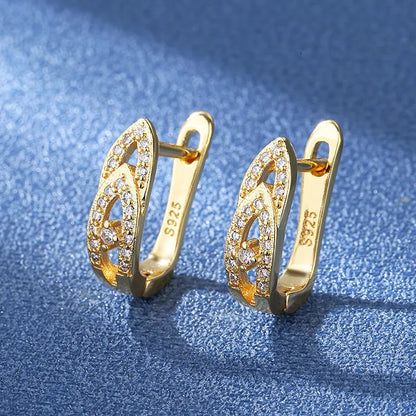 925 Silver Needle Princess Crystal Square Zircon Drop Earrings